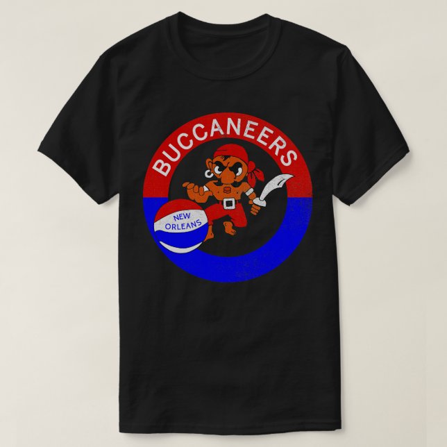 Retro New Orleans Buccaneers ABA Basketball TShirt (Design Front)