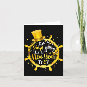 Retro New Year Trip Cruise Matching Family Vacatio Card