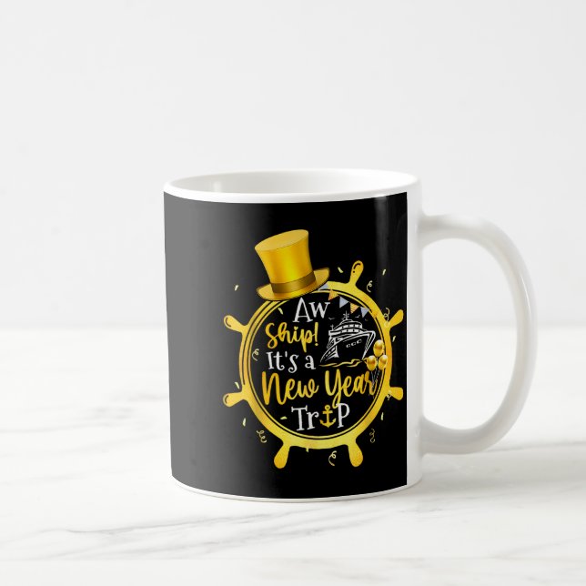Retro New Year Trip Cruise Matching Family Vacatio Coffee Mug (Right)