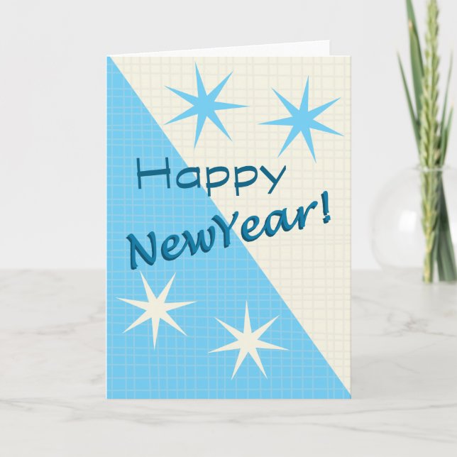 Retro New Years blank greeting card (Front)