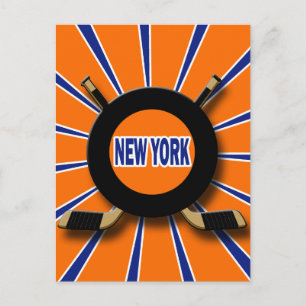 RETRO NEW YORK HOCKEY POSTCARD