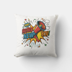 Retro New You: Minimalist Geometric Revival Throw Pillow