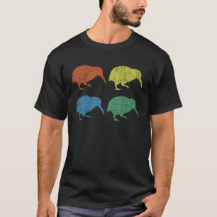 Retro New Zealand NZ Cute Kiwi Bird Souvenir T-Shirt
