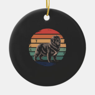 Retro Newfoundland Vintage Dog Lover Gifts for Men Ceramic Ornament