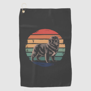 Retro Newfoundland Vintage Dog Lover Gifts for Men Golf Towel