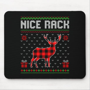 Retro Nice Rack Ugly Christmas Sweater Couples Mat Mouse Pad