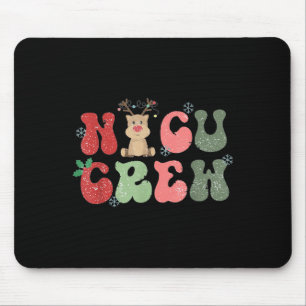 Retro Nicu Crew Christmas Lights Reindeer Neonatal Mouse Pad
