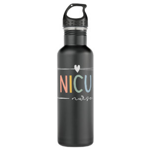 Retro NICU Nurse ICU Neonatal Rainbow Team Tiny Hu 710 Ml Water Bottle
