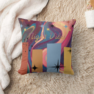 Retro Night Vibes Throw Pillow