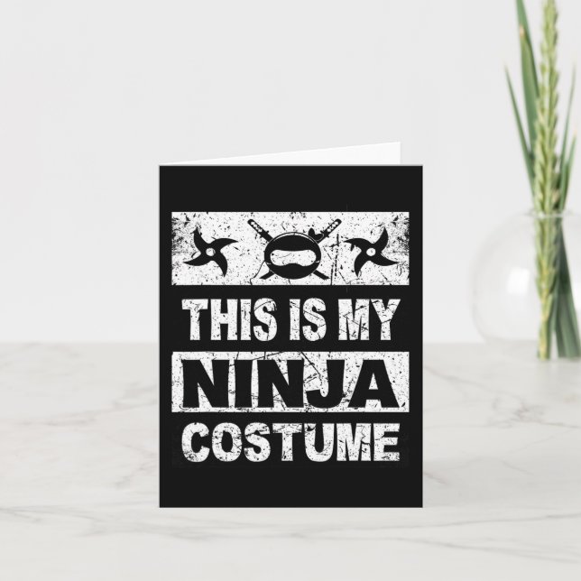 Retro Ninja Costume  Halloween For Boy Kids Men  Card (Front)