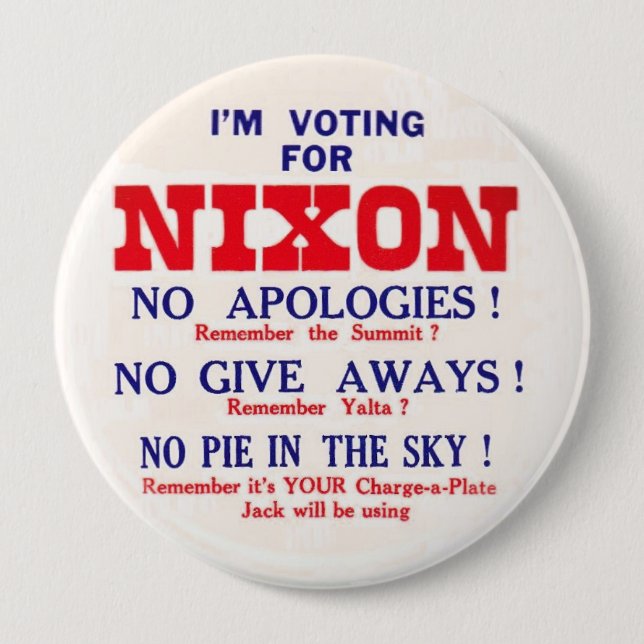 Retro Nixon Anti-JFK Button (Front)