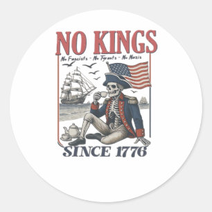 Retro No Kings Since 1776 Rejecting Kings Classic  Classic Round Sticker