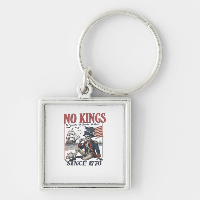 Retro No Kings Since 1776 Rejecting Kings Classic  Keychain (Front)