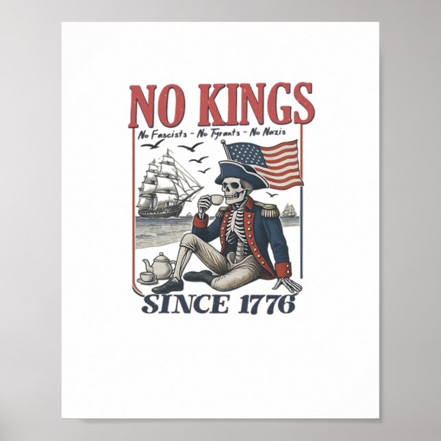 Retro No Kings Since 1776 Rejecting Kings Classic  Poster (Front)