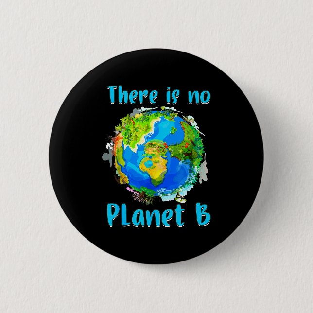 Retro No Planet Climate Change Earth B Save Nature 2 Inch Round Button (Front)