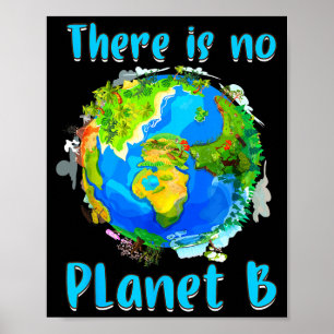 Retro No Planet Climate Change Earth B Save Nature Poster