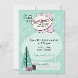 Retro Noël Personnalisable Invitation de fête