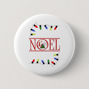 retro NOEL string of lights 2 Inch Round Button
