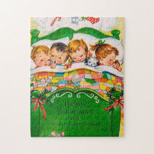 Rétro Noël vintage rêve le puzzle de fête