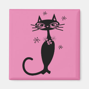 RETRO NOIR CHAT MAGNET
