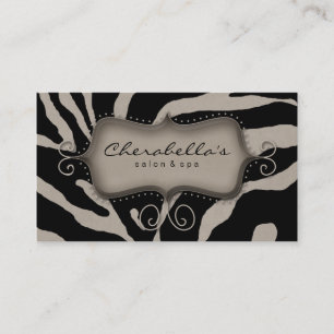 Rétro noir de zèbre de carte de visite de spa de