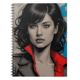 Retro Noir Elegance: Dark Feminine Art Notebook