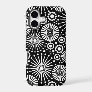 Retro noir fleurs blanches iPhone 5 Coque