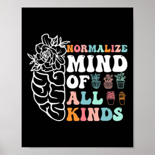 Retro Normalize Mind Of All Kinds Autism Awareness Poster