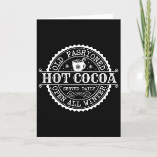 Retro North Pole Old Fashioned Hot Cocoa Coffee Me Card