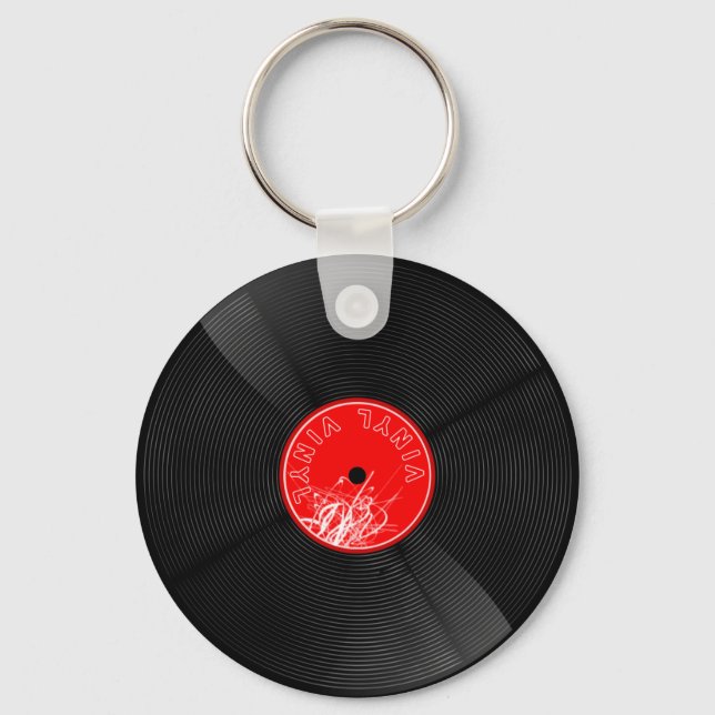Retro Nostalgia at Your Fingertips: Vinyl Vibes Keychain (Front)