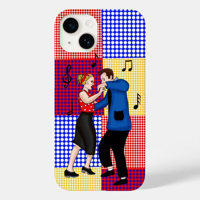 Retro Nostalgic 1950's Couple Dancing   Case-Mate iPhone Case (Back)