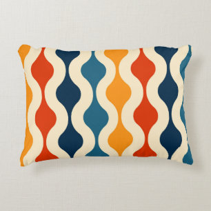 Retro nostalgic, colourful, seamless background. accent pillow