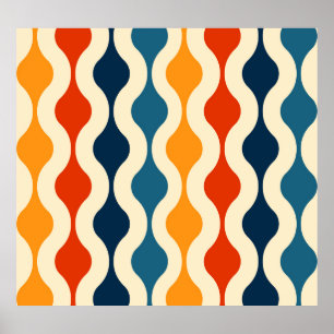 Retro nostalgic, colourful, seamless background. poster