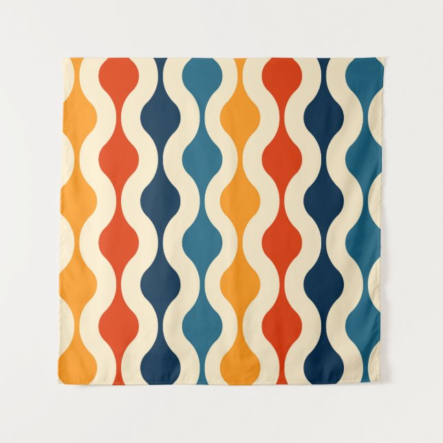 Retro nostalgic, colourful, seamless background. tapestry (Front)