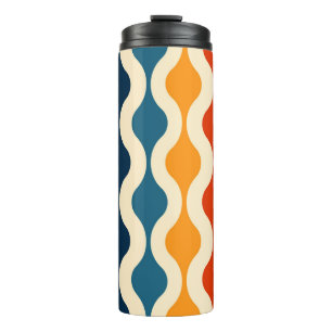 Retro nostalgic, colourful, seamless background. thermal tumbler