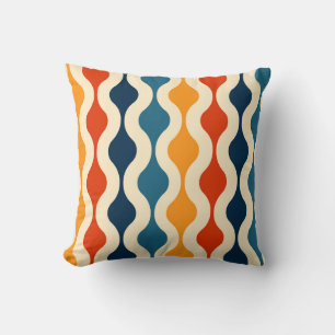 Retro nostalgic, colourful, seamless background. throw pillow