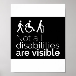 Retro Not All Disabilities Are Visible Poster