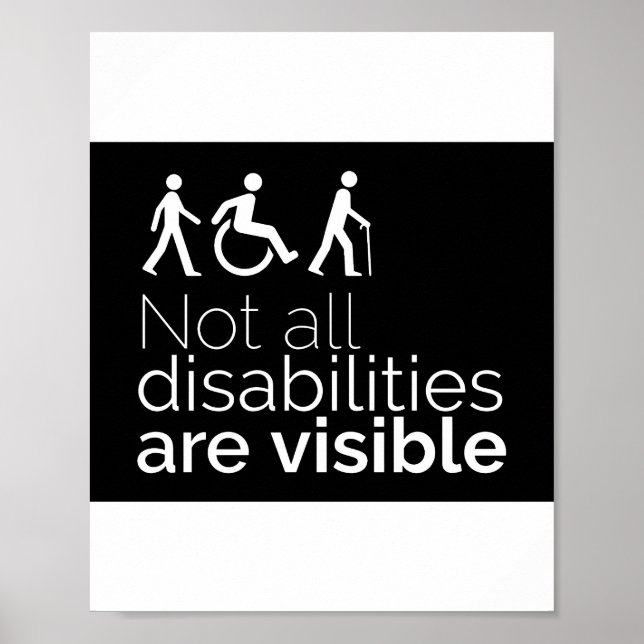Retro Not All Disabilities Are Visible Poster (Front)