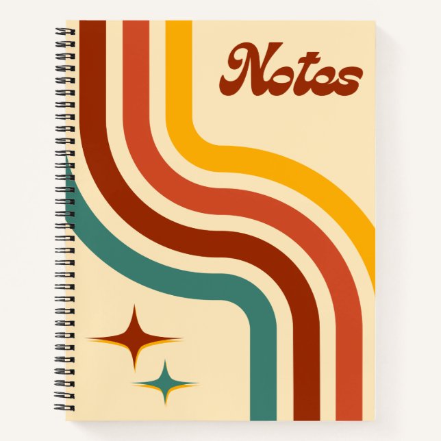 Retro Notes Spiral Notebook (Front)