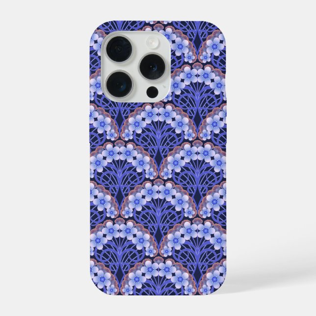 Retro Nouveau - Natures Curves and Timeless Blooms iPhone Case (Back)