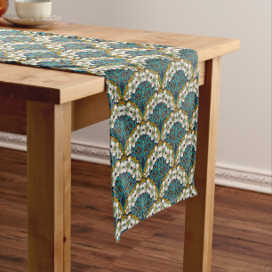 Retro Nouveau - Natures Curves and Timeless Blooms Long Table Runner