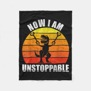 Retro Now I Am Unstoppable Shirt Funny T-rex Vinta Fleece Blanket