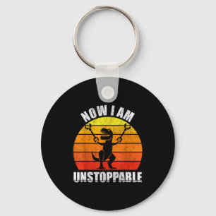 Retro Now I Am Unstoppable Shirt Funny T-rex Vinta Keychain