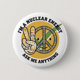 Retro Nuclear Energy design vector art gift 2 Inch Round Button