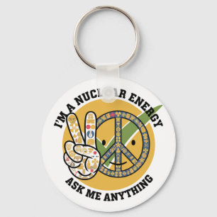 Retro Nuclear Energy design vector art gift Keychain