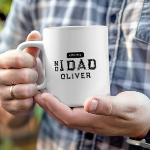 Retro Number 1 Dad Vintage Varsity Typography Two-Tone Coffee Mug