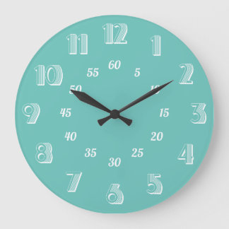 Retro Number Wall Clock with Minutes and Hours