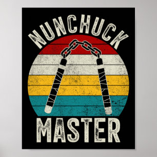 Retro Nunchuck Master Karate Taekwondo Weapon Nunc Poster