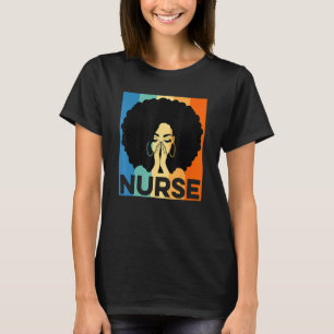Retro Nurse Black Woman Pride African American Jun T-Shirt