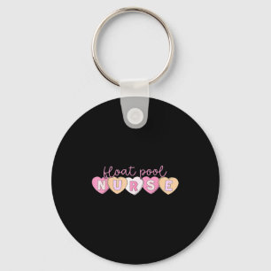 Retro Nurse Float Ol Valentines Heart Icu Med Surg Keychain
